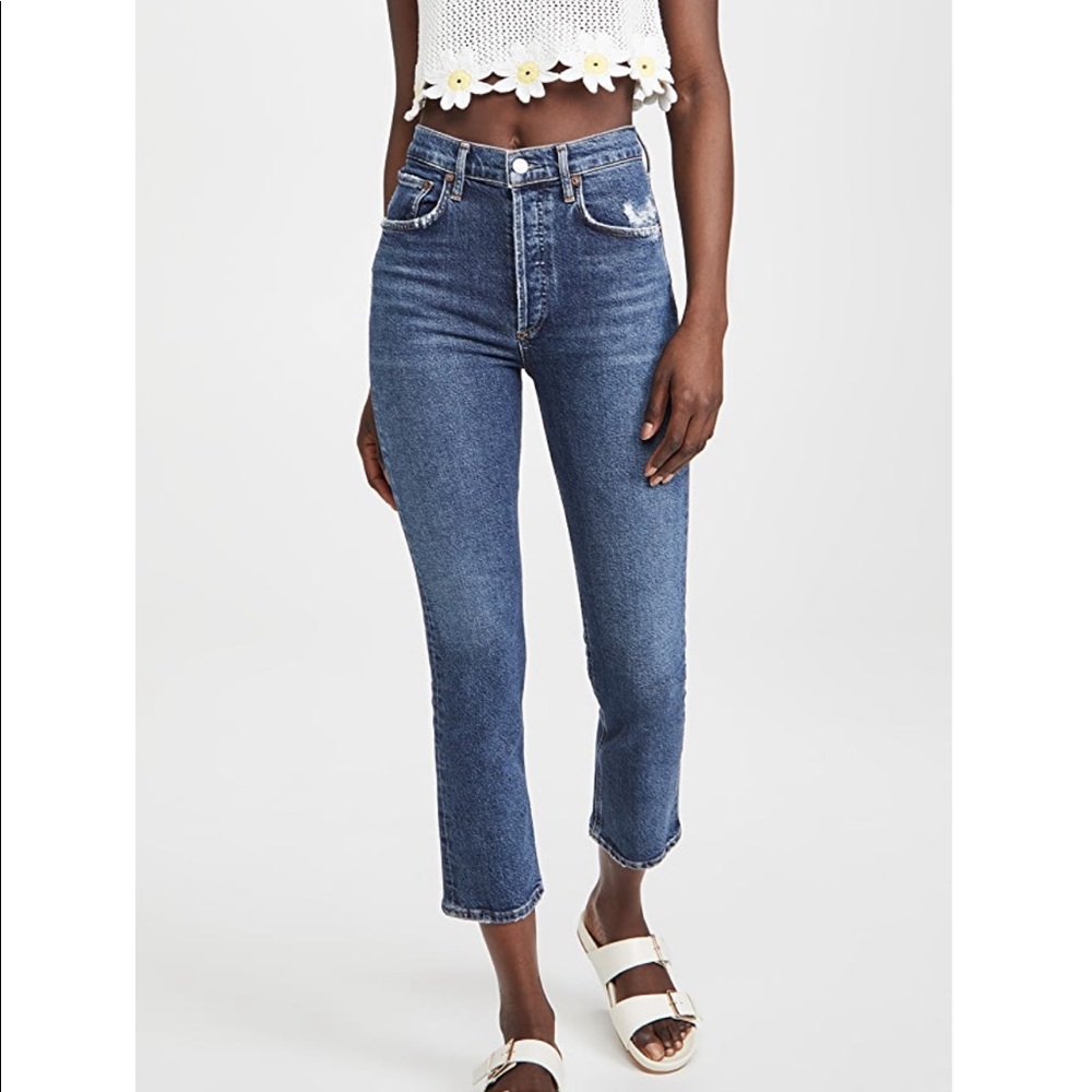 AGOLDE Riley high rise crop - Pastime